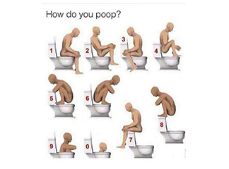 meilleure position pour s'asseoir sur les toilettes