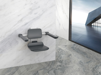 Siège de douche pliant mural certifié TUV : gain de place et indispensable pratique pour la salle de bains