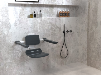 Siège de douche pliable mural Oceanwell : durable, ergonomique et personnalisable pour les projets commerciaux