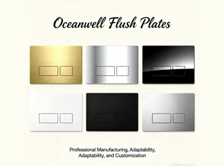 Plaques de chasse d'eau Oceanwell : fabrication professionnelle, adaptabilité et personnalisation pour des articles de salle de bains essentiels